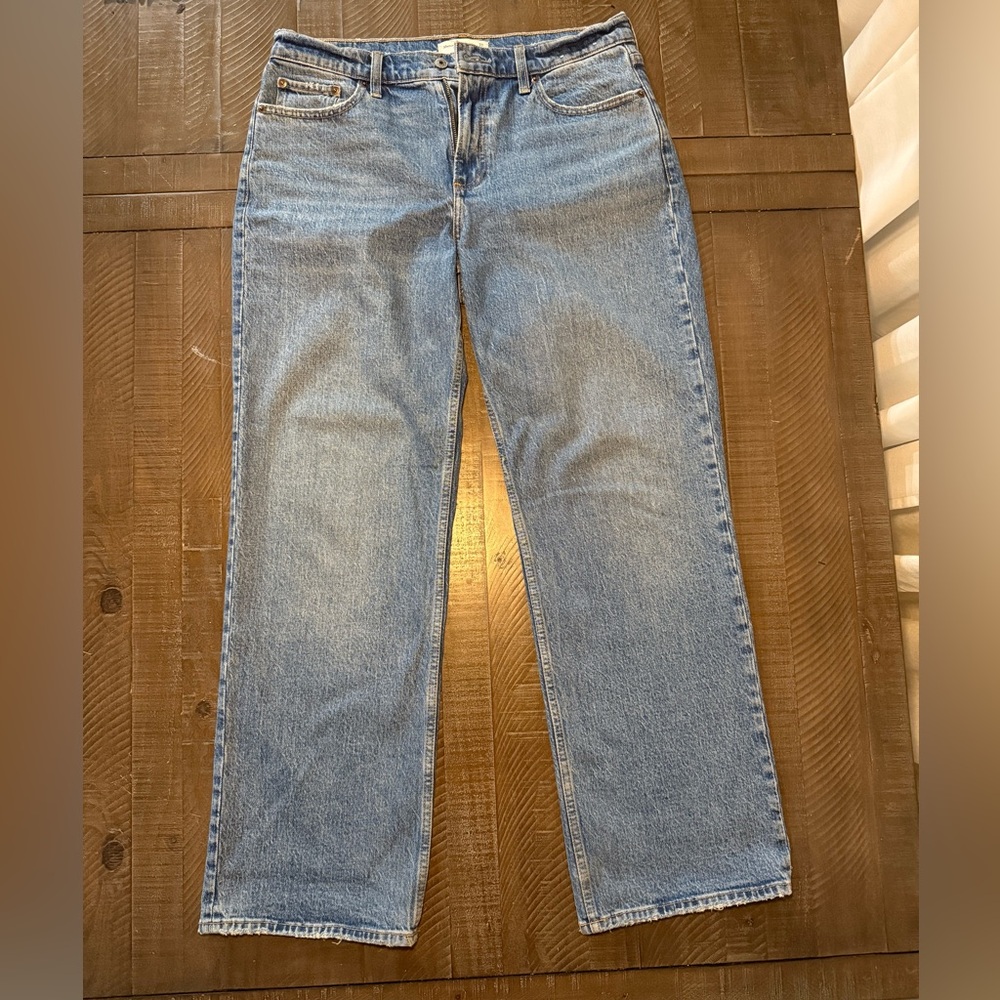 Abercrombie & Fitch Light Blue Low Rise Baggy Jeans